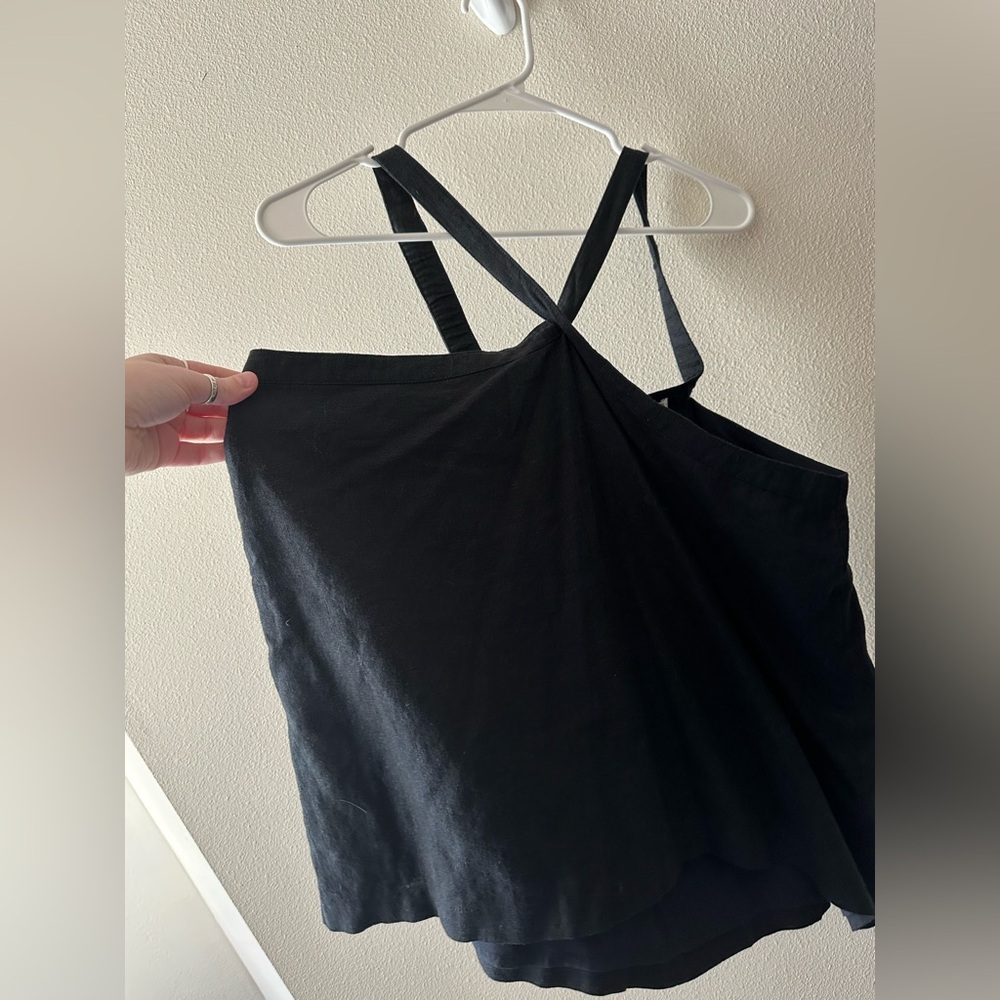 NWT Abercrombie and fitch black criss cross front black tank blouse size XL - Picture 1 of 6
